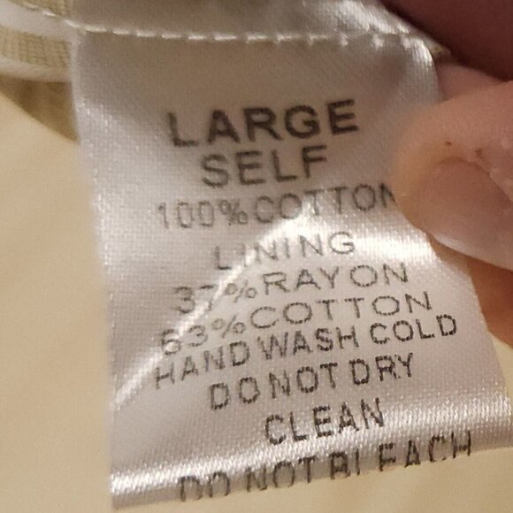 Davi & Dani Tan Textured Patchwork Statement Sleeve Button Down Large - Picture 7 of 7